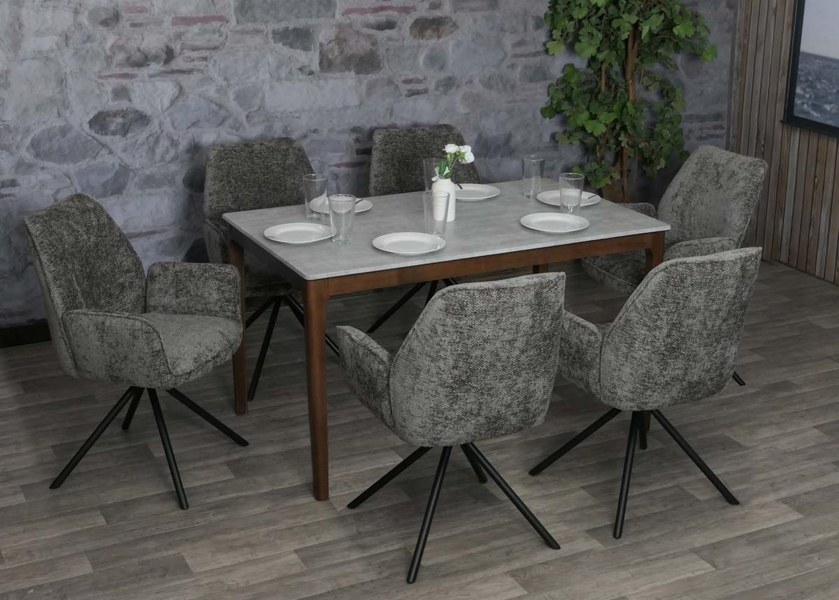 ESSZIMMERSTUHL Anthrazit, Schwarz 6er-Set - Dunkelgrau/Anthrazit, Textil (60/86/60cm) - MCW