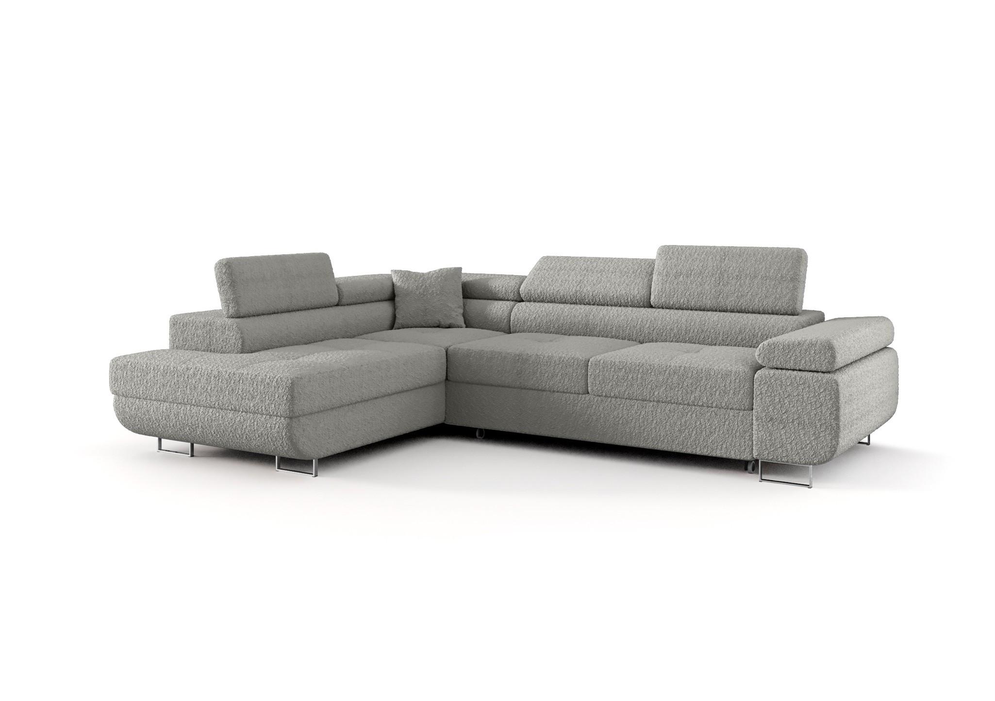 ECKSOFA Monaro Mit Schlaffunktion - Hellgrau, Holzwerkstoff/Textil (202/275cm) - Fun Möbel