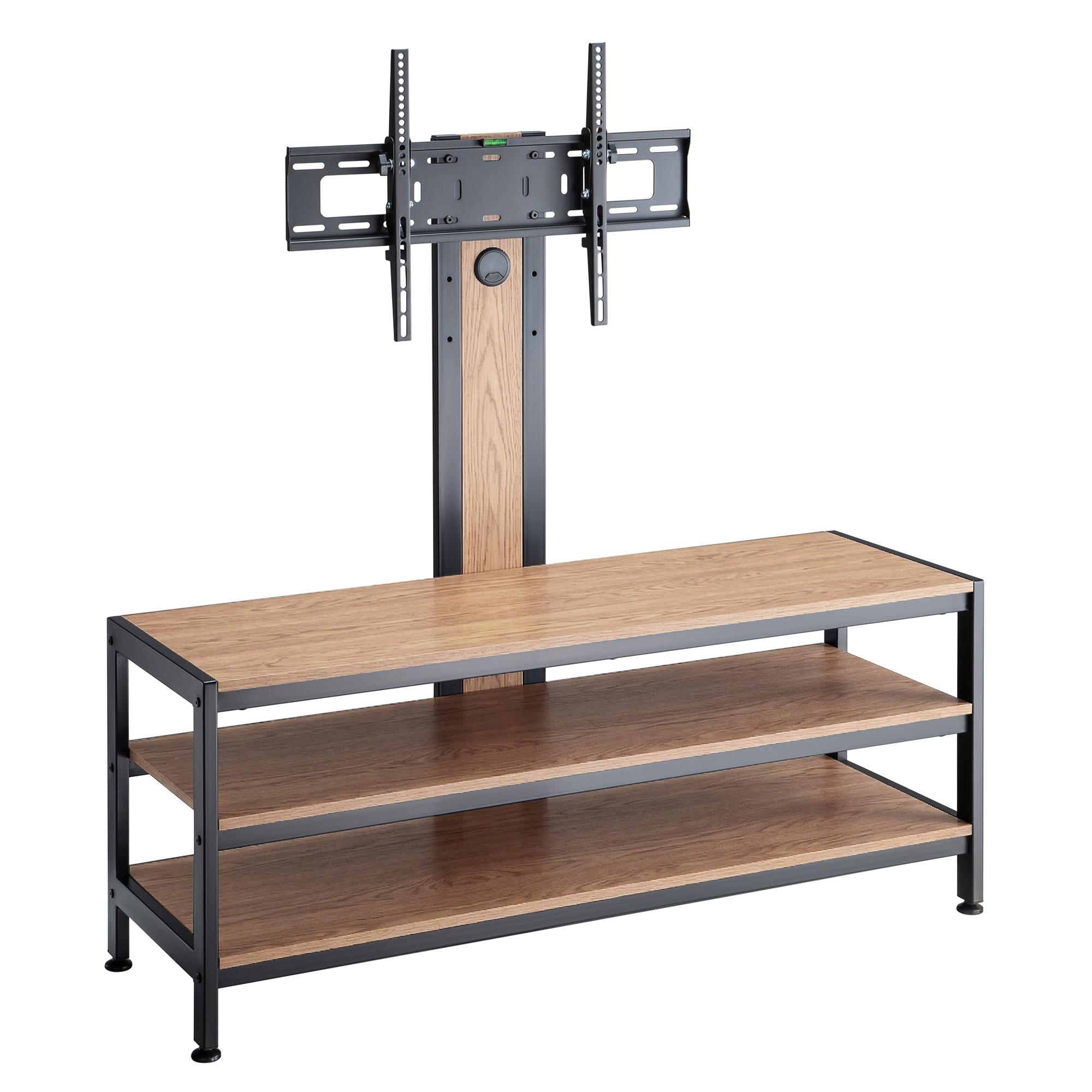 TV-HALTERUNG Stockholm - Eichefarben/Schwarz, Holzwerkstoff/Metall (120/108/40cm) - pro.tec