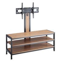 TV-HALTERUNG Stockholm - Eichefarben/Schwarz, Holzwerkstoff/Metall (120/108/40cm) - pro.tec