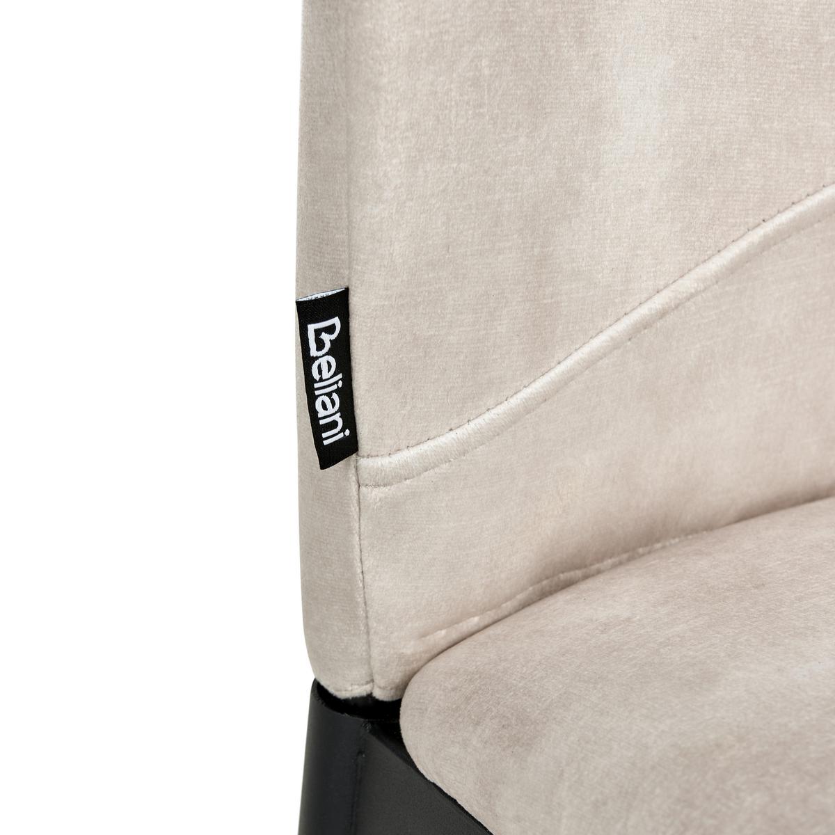 ESSZIMMERSTUHL 4er-Set Hellbeige Rocheport - Beige/Schwarz, Textil (46/89/44cm) - Beliani