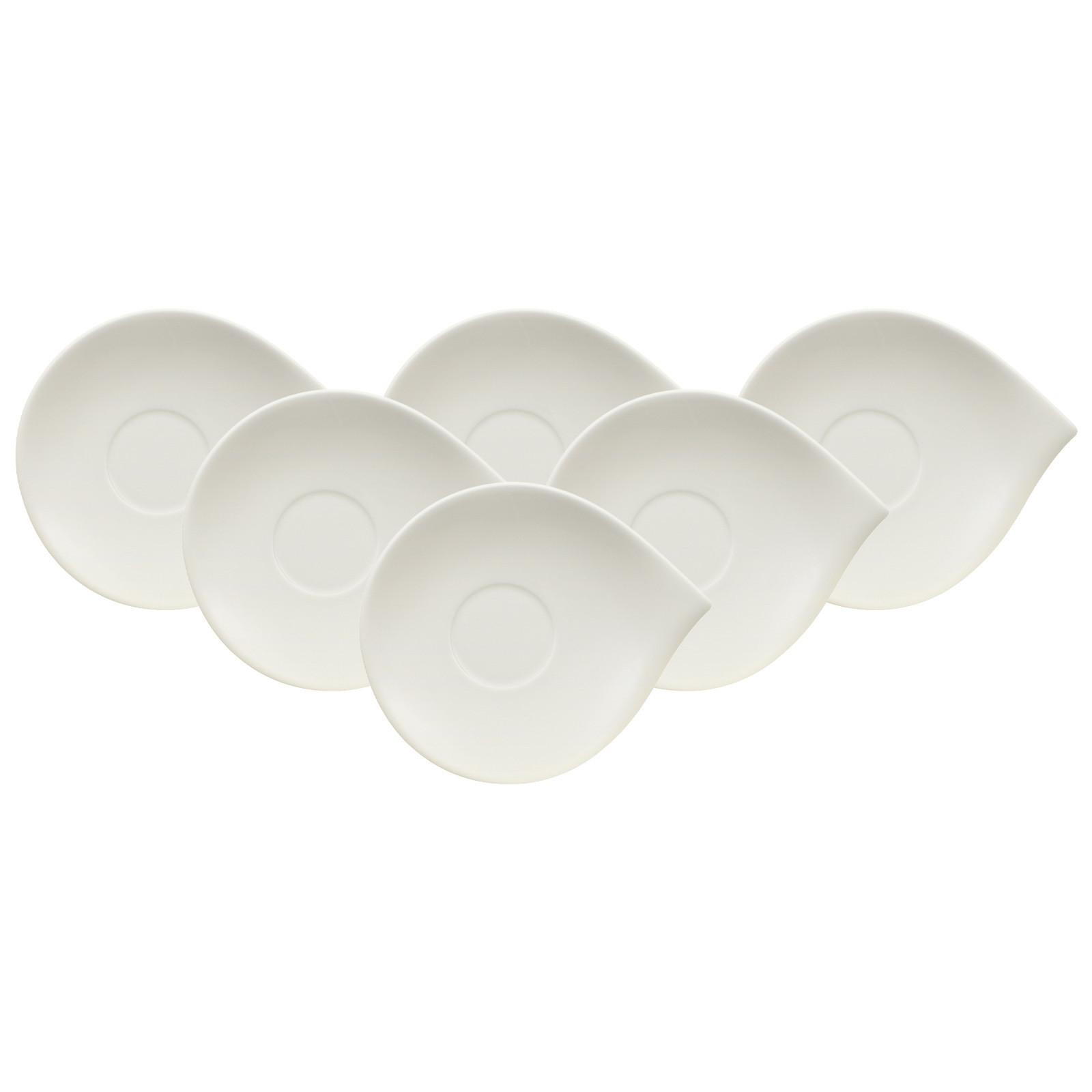 KAFFEEUNTERTASSEN Flow weiß 18 x 15 cm 6er Set - Weiß, Keramik (1cm) - Villeroy & Boch
