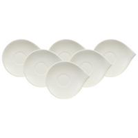 KAFFEEUNTERTASSEN Flow weiß 18 x 15 cm 6er Set - Weiß, Keramik (1cm) - Villeroy & Boch