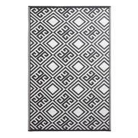 OUTDOORTEPPICH geometrisch gemustert 120/186 cm - Schwarz/Weiß, Kunststoff (120/186cm) - Homescapes