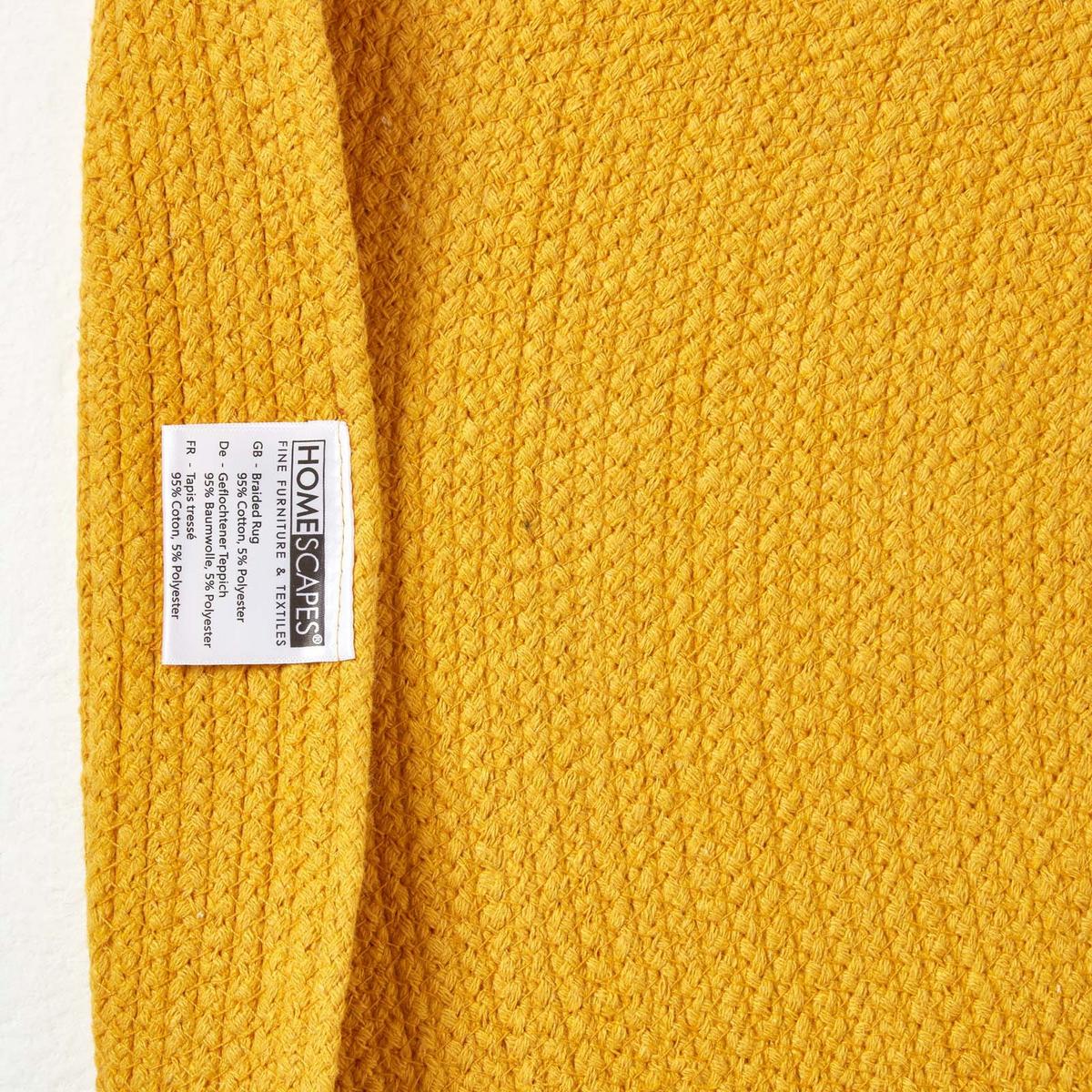 TEPPICHLÄUFER geflochten oval 66/200 cm - Currygelb, Textil (66/200cm) - Homescapes