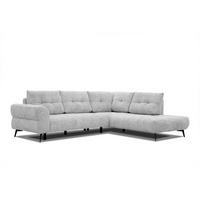 ECKSOFA SALVINI 5-Sitzer, hellgrau - Hellgrau/Schwarz, Holzwerkstoff/Textil (292/158cm) - Wozimo