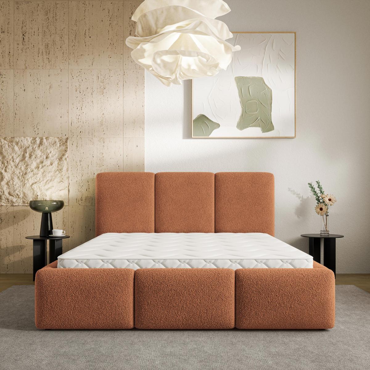 POLSTERBETT ARSIL 120x200 cm mit Bettkästen - Kupferfarben - Kupferfarben, Holz/Textil (120/200cm) - MASSENO