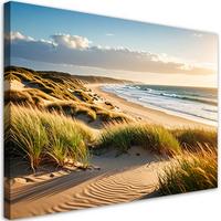 LEINWANDBILD Strand Meer Dünen Landschaft 60x40cm - Beige, Textil (60/40cm) - Feeby