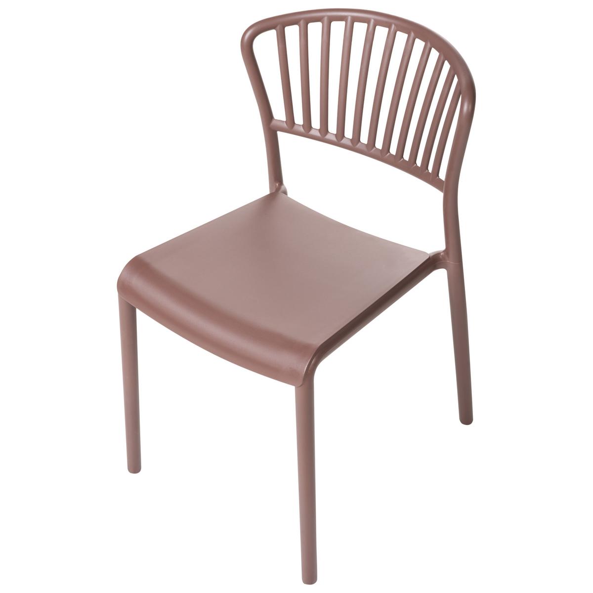 GARTENSTUHL 4er-Set Braun Gela - Braun, Kunststoff (45/78/50cm) - Beliani