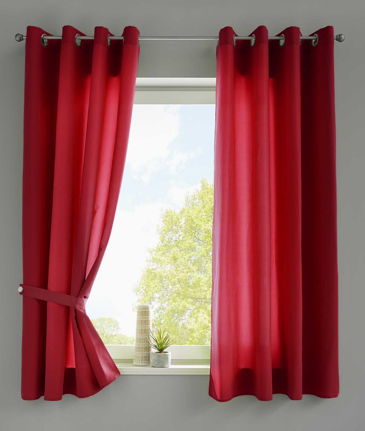 VORHANG 2ER SET BERLIN HxB 175x140cm Bordeaux - Bordeaux, Textil (140/175/175cm) - Gardinenbox