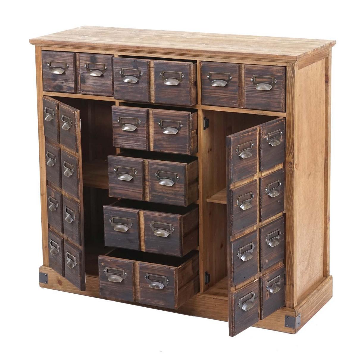 APOTHEKERKOMMODE Braun - Braun, Holz (100/90/35cm) - MCW
