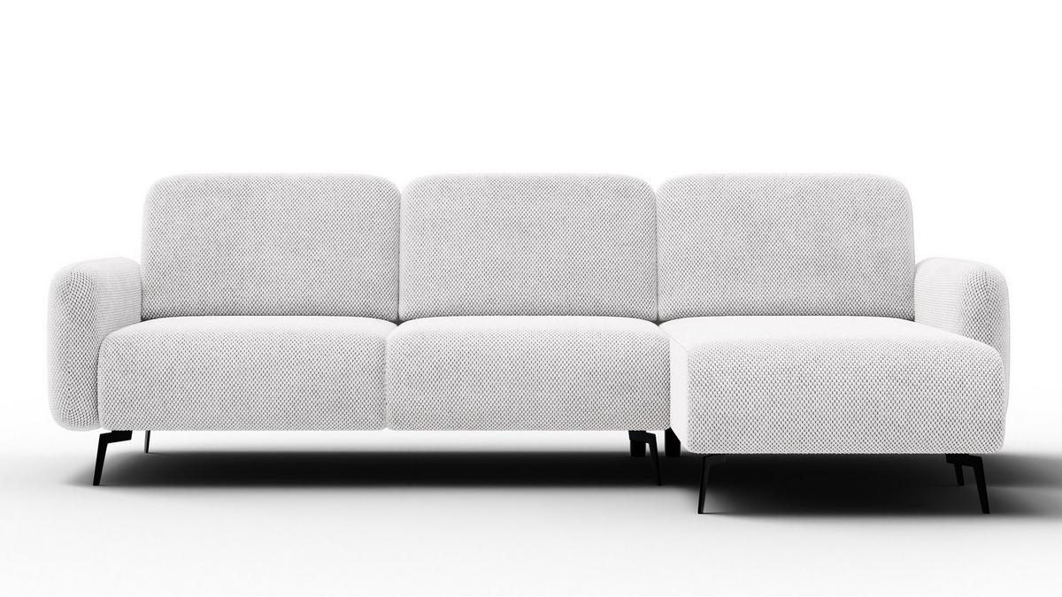 ECKSOFA FEBE 4-Sitzer rechts, creme - Creme/Schwarz, Holz/Textil (264/157cm) - Wozimo