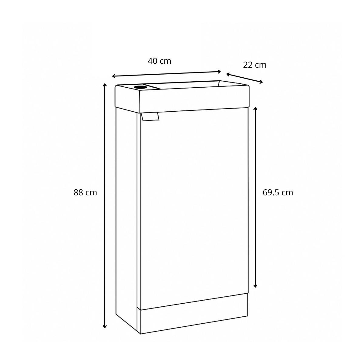 GÄSTE-WC-MÖBELSET Orion 2 Teile Walnuss Braun - 40 x 22 x 88 cm - Walnussfarben/Braun, Holz (40/88/22cm) - Badplaats