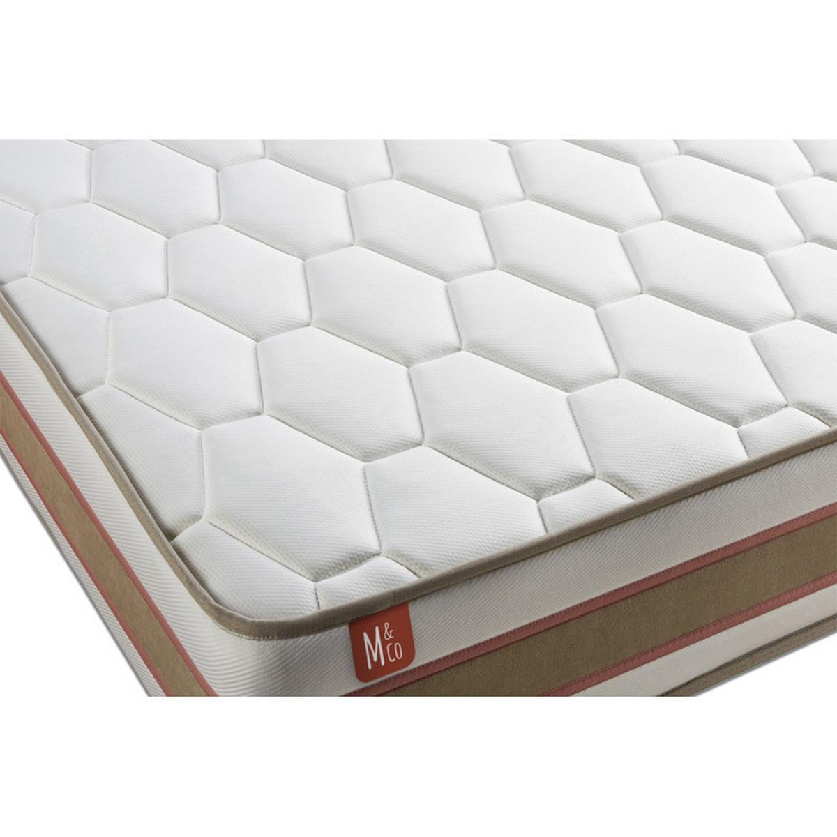 MATRATZE Le Délicat Taschenfederkern und Memory-Schaum 90 x 190 cm h1 - Weiß, Textil (90/190cm) - Marmottes & Co