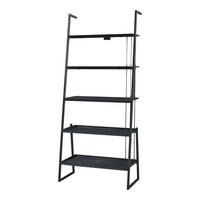 LEITERREGAL Storfjord - Schwarz, Holzwerkstoff/Metall (80/183.5/40cm) - [en.casa]