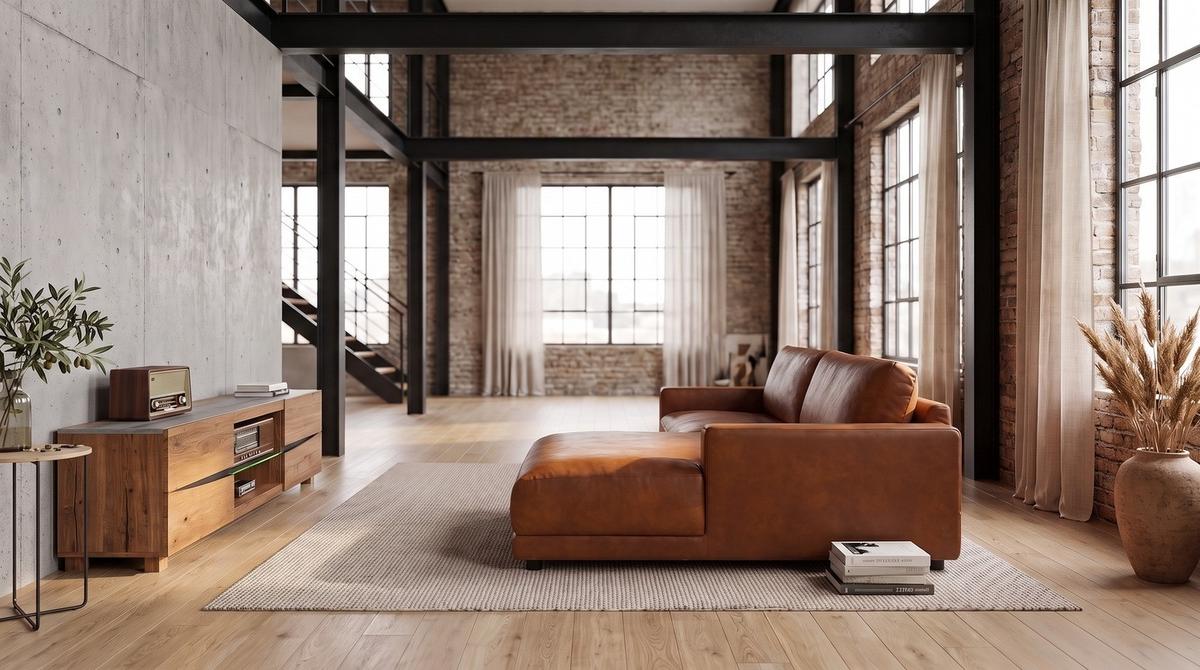 ECKSOFA MARLIN Braun Lederfaserstoff - Schwarz/Braun, Leder/Kunststoff (168/262cm) - KAWOLA