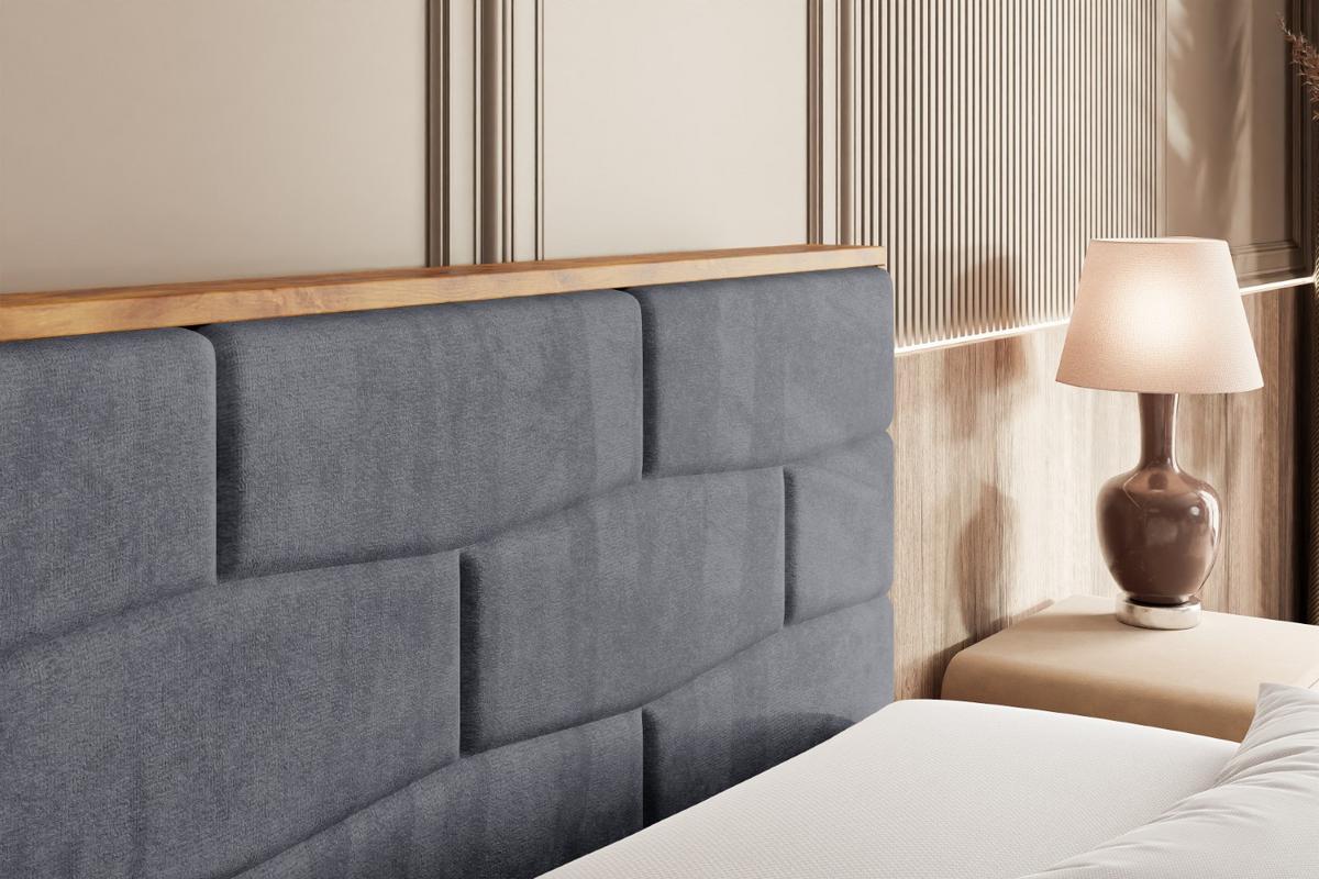 BOXBETT mit Matratze H4 und Lattenrost - LOLLI8 - 140x200 - Dunkelgrau - Grau, Holzwerkstoff/Kunststoff (140/200cm) - ALTDECOR