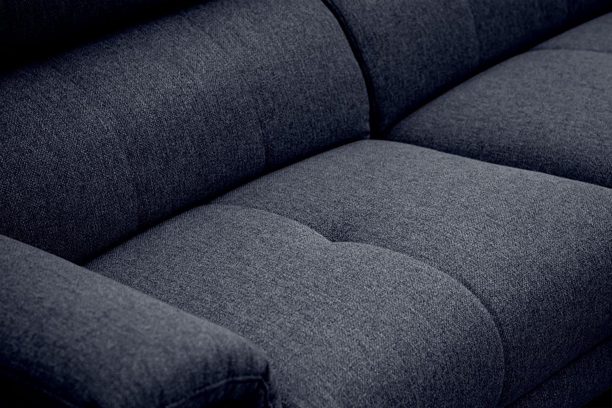 RELAXSOFA MATERA 3-Sitzer mit 2 Relaxfunktionen, dunkelblau - Schwarz/Dunkelblau, Holzwerkstoff/Textil (212/82/103cm) - Wozimo