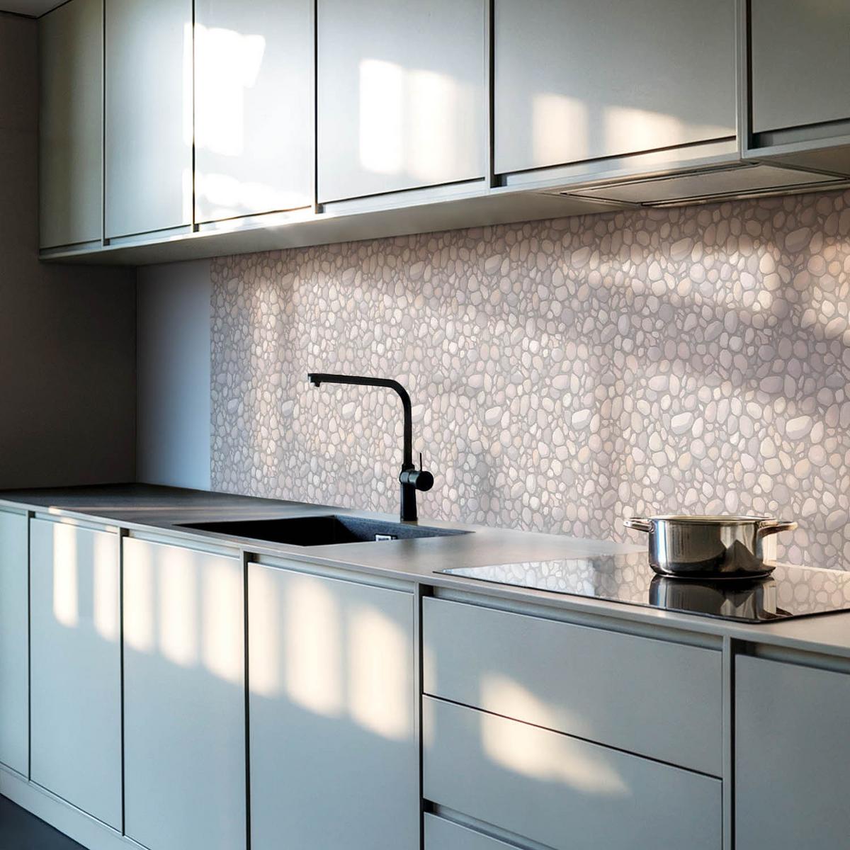 WANDPANEEL 120x60 cm selbstklebend Ciottolo - Ecru, Kunststoff (60/1.6/120cm) - Wallfluent