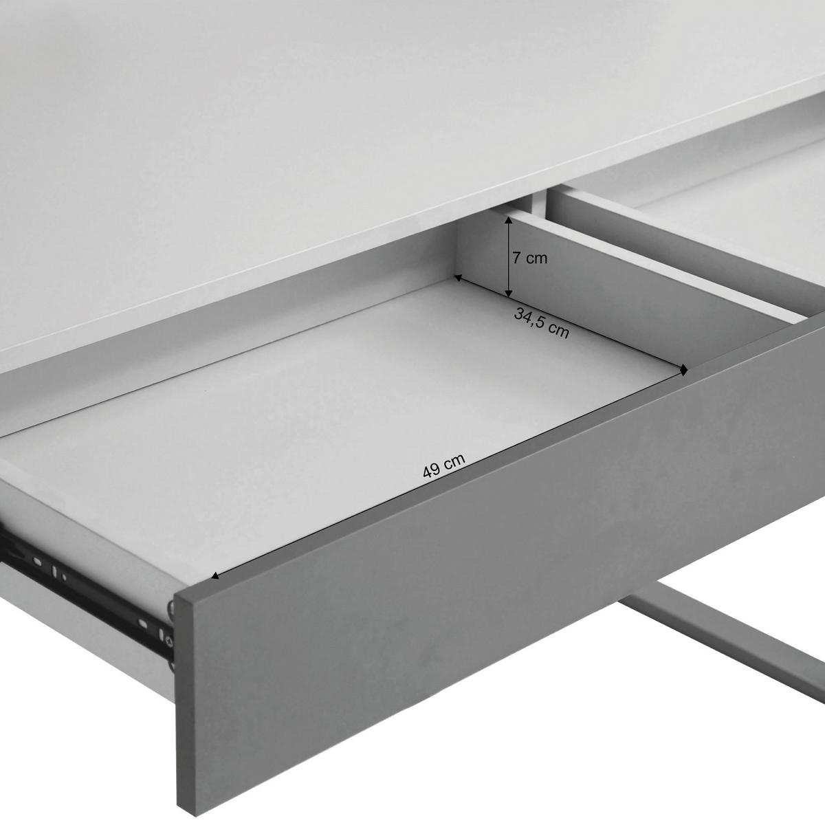 SCHREIBTISCH Boreo mit 2 Schubladen und Aufsatz mit 3 Regalboden, 120 cm, Kaschmir+Hellbraun - Kaschmir/Hellbraun, Holzwerkstoff/Metall (55/120/114cm) - Beautysofa
