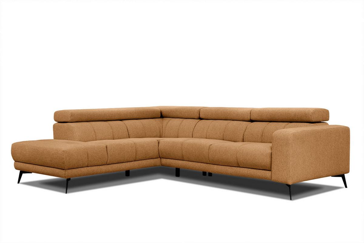 ECKSOFA MORELLO 5-Sitzer, orange - Schwarz/Orange, Holzwerkstoff/Textil (158/269cm) - Wozimo