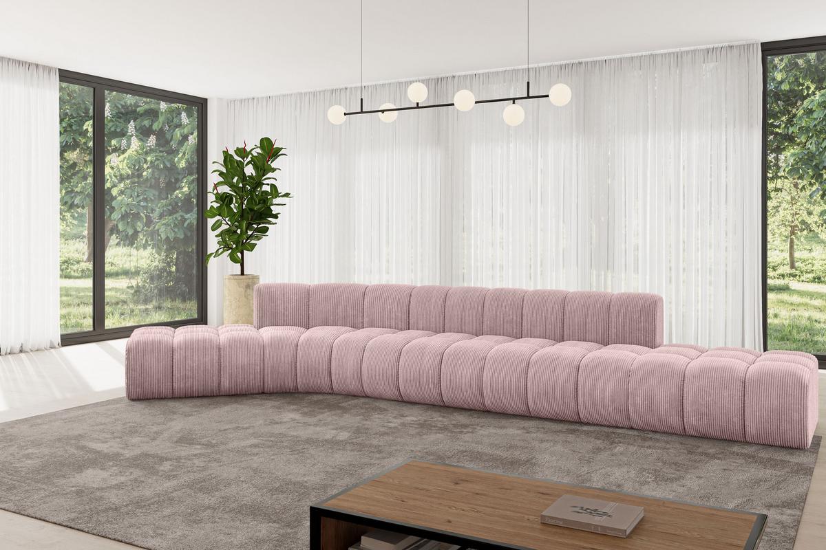 ECKSOFA modulares Sofa Solven-L2 - 471x174x70 cm Rosa - Rosa, Holzwerkstoff/Textil (471/174cm) - ALTDECOR