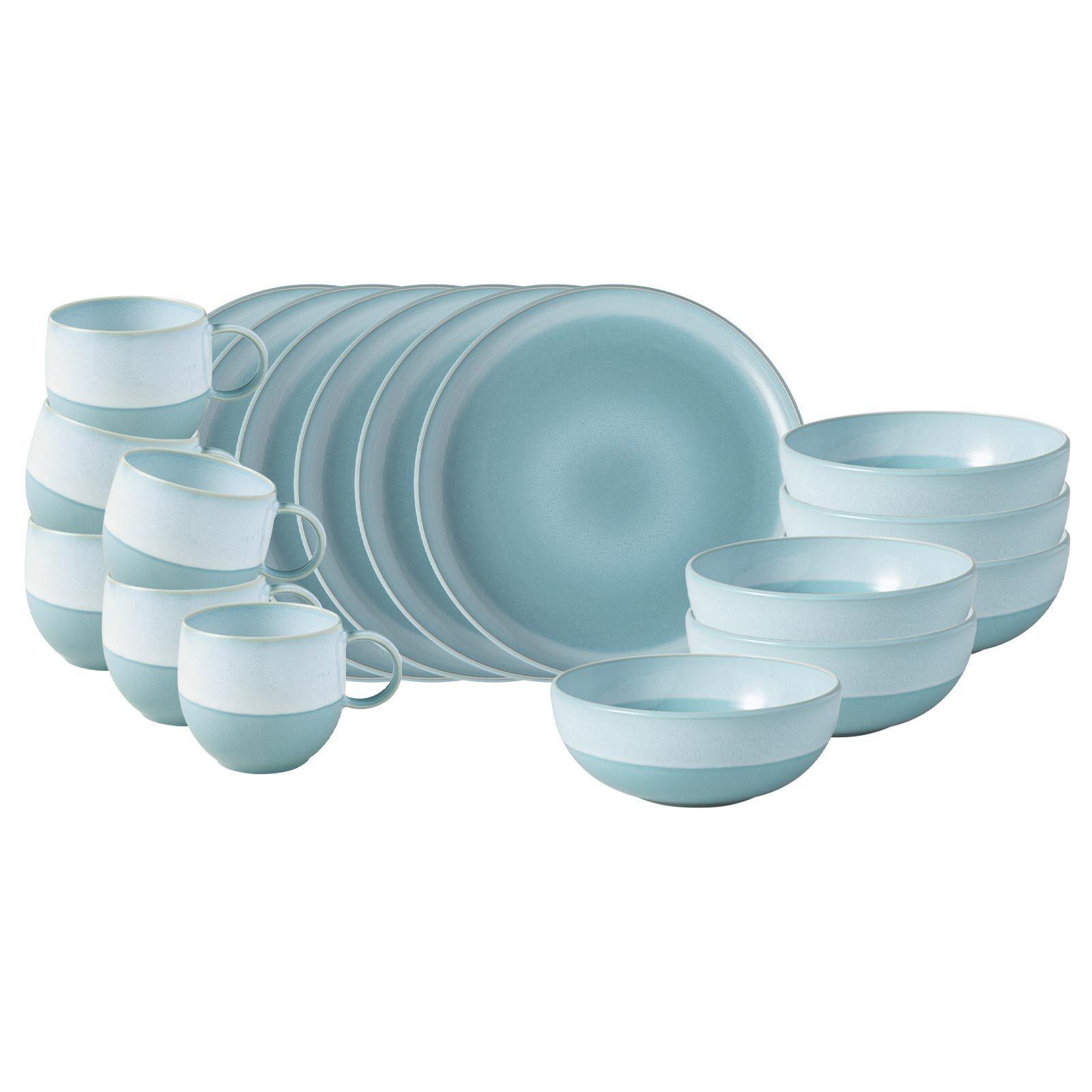 FRÜHSTÜCKS-SET Perlemor Aqua blau 18-tlg. - Blau, Keramik (2/2/2cm) - like.Villeroy & Boch