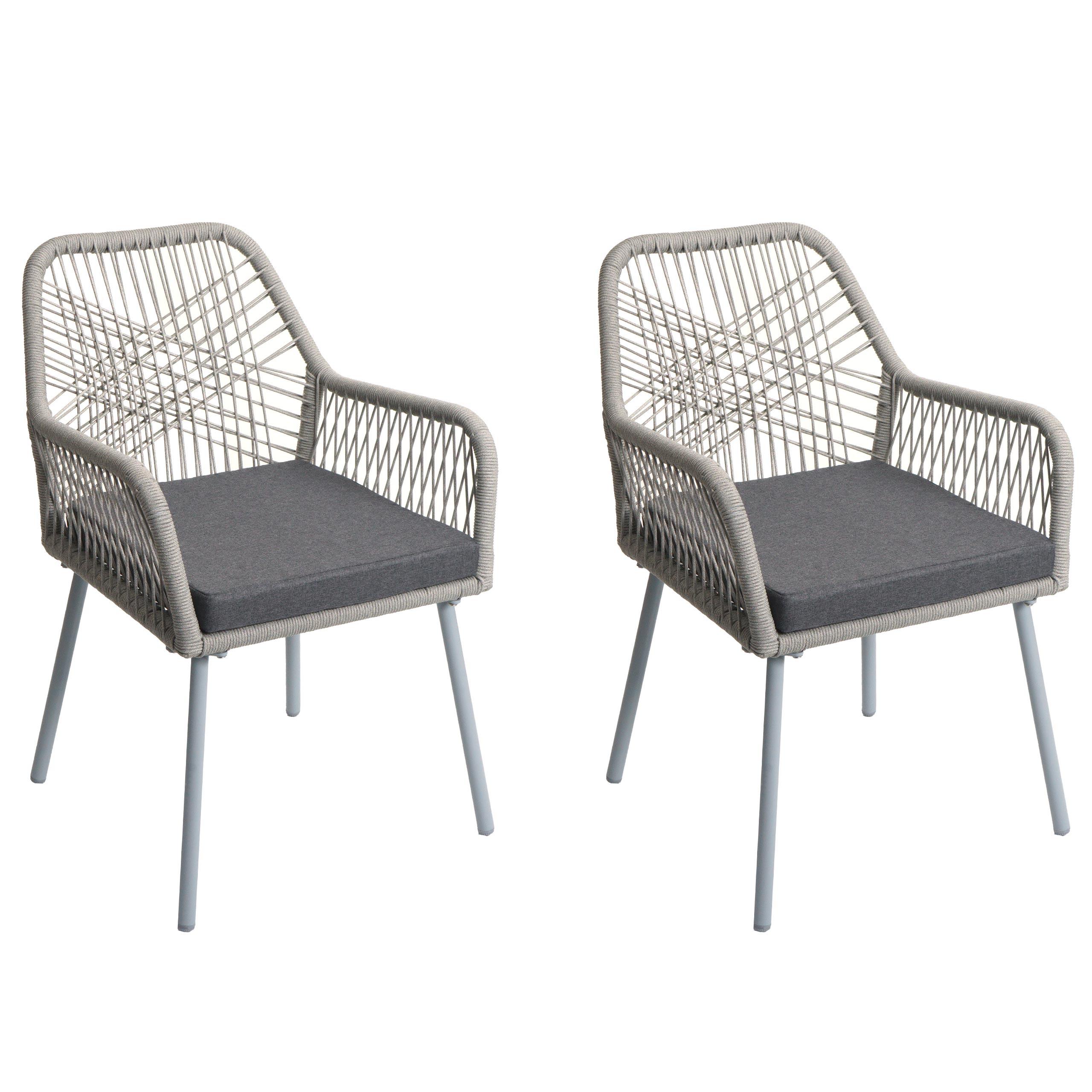 GARTENSTUHL Grau, Granit - Anthrazit/Grau, Textil (54/81/62cm) - MCW