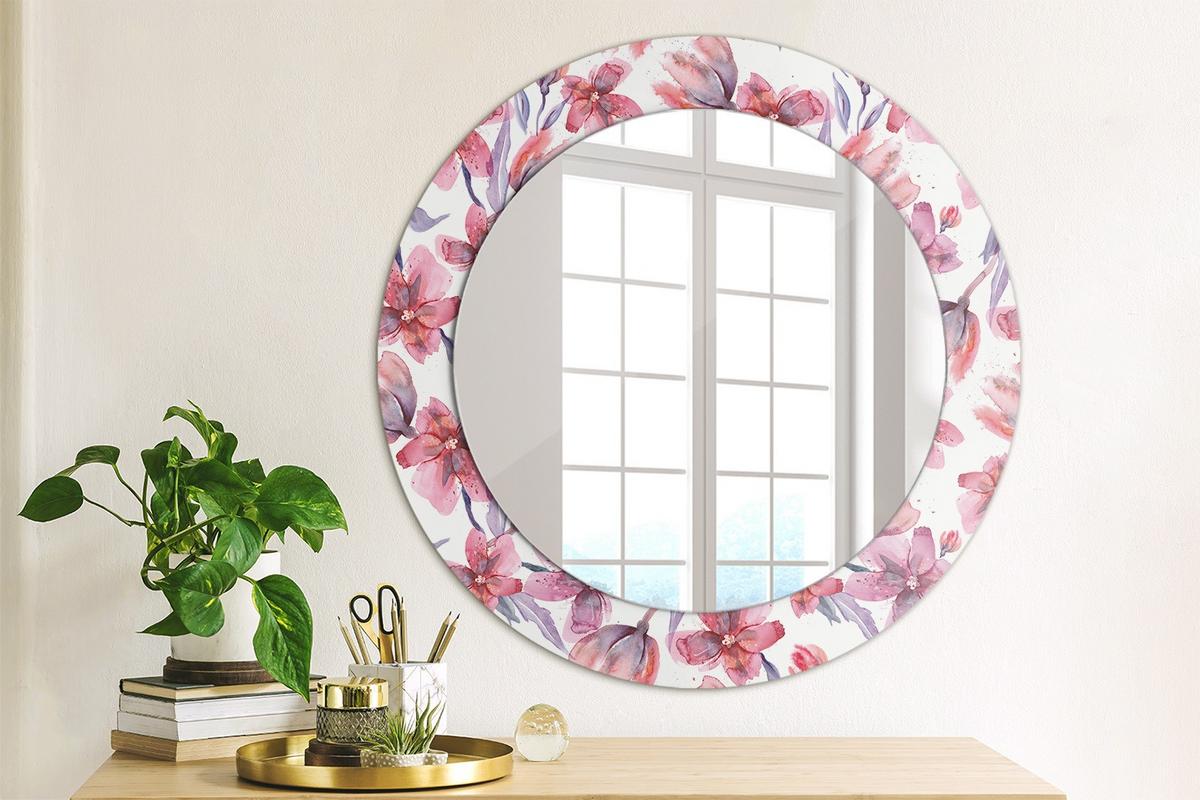 SPIEGEL Rund Ø 60 cm mit Aufdruck - Pink, Glas (60/60/0.4cm) - Wallfluent