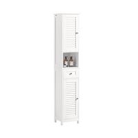 HOCHSCHRANK mit Schubladen 32x170x30cm Weiß - Weiß, Holzwerkstoff (32/170/30cm) - SoBuy