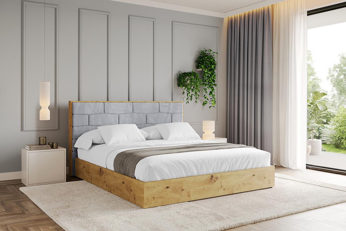 POLSTERBETT mit Bettkasten und Lattenrost, Bett mit Matratze H3/H4 - ENZO8 180x200 Hellgrau - Hellgrau, Holzwerkstoff/Textil (180/200cm) - ALTDECOR
