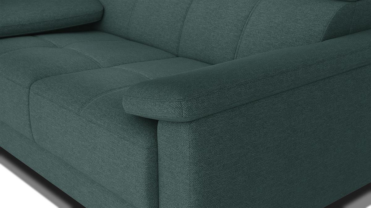 SOFA TAUNUS 2-Sitzer, smaragdgrün - Smaragdgrün/Schwarz, Holzwerkstoff/Textil (141/80/102cm) - Wozimo