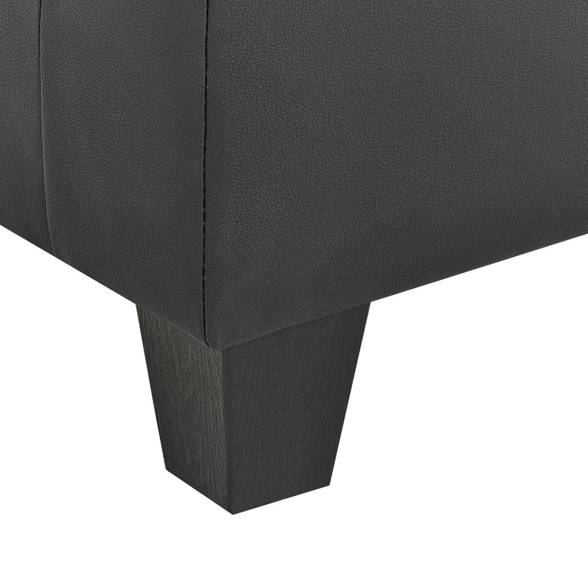 OTTOMANE Schwarz Unstad - Schwarz, Kunststoff (76/39/76cm) - Beliani