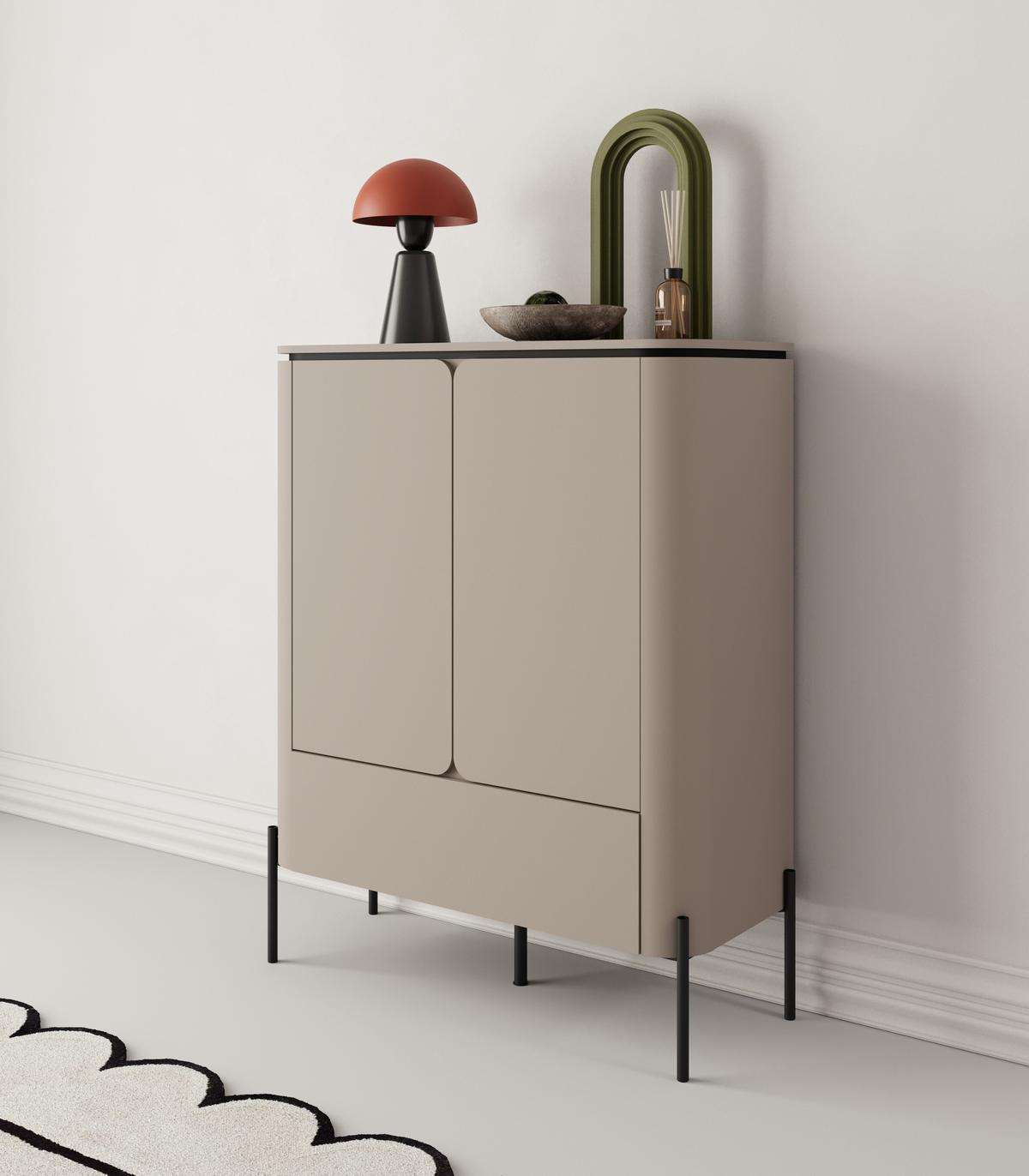 SIDEBOARD BELTA 98x39,5x123,2 cm mit 1 Schubladen und 2 Türen Congo - Beige, Holzwerkstoff (98/123.2/39.5cm) - MASSENO
