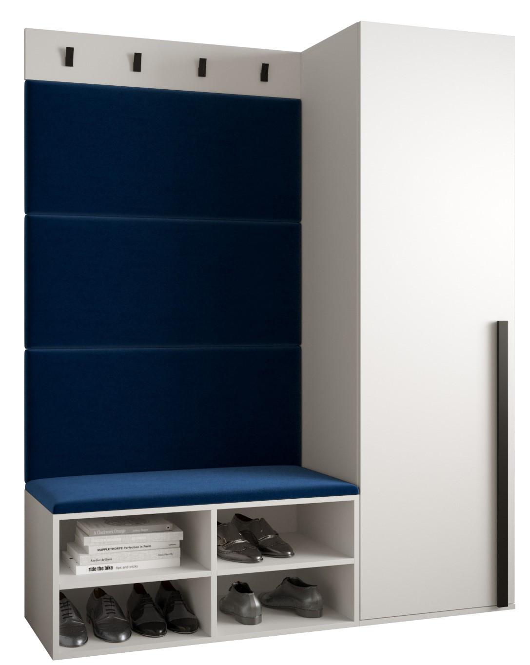 GARDEROBEN-SET 134/184/42 - Schwarz/Dunkelblau, Holz/Kunststoff (134/184/42cm) - MÖBEL KRYSPOL