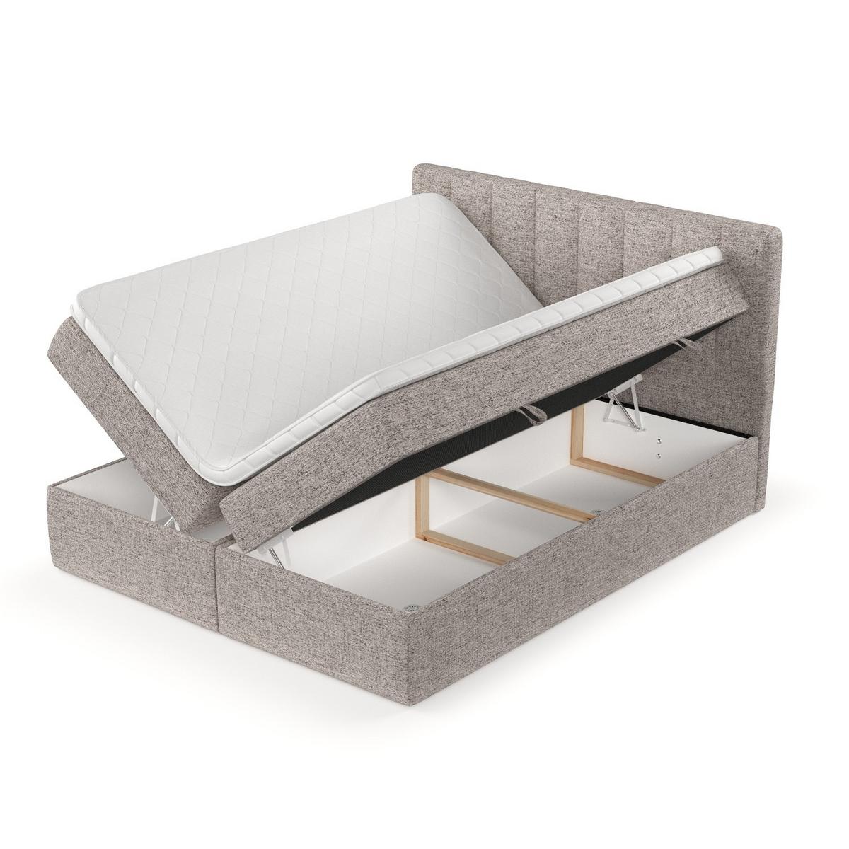 BOXBETT Bari 160/200 cm Beige im Neve Stoff - Beige, Holz/Holzwerkstoff (160/200cm) - AltaBeds