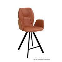 THEKENSTUHL drehbar (2er-Set) Diarria 58x109x60 Schwarz/Cognac - Cognac/Schwarz, Kunststoff (60/109/58cm) - 58aufmkessel