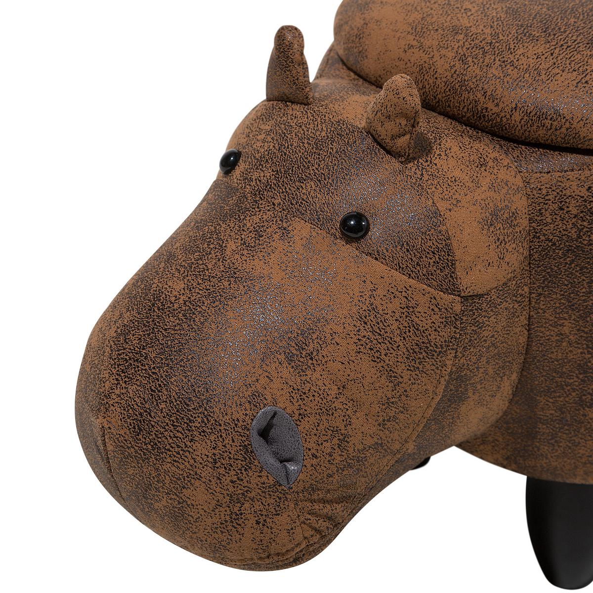 TIERHOCKER Hippo 60/32/35 cm - Braun, Kunststoff/Textil (32/35/60cm) - Beliani