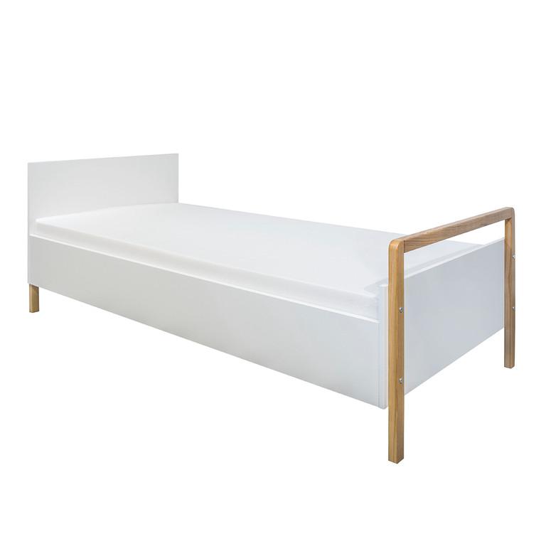 BETT Weiß und Holz - Weiß, Holzwerkstoff (80/180cm) - Petits-meubles