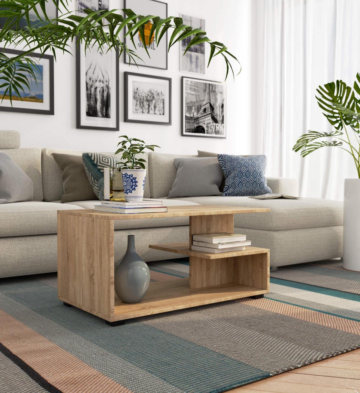 COUCHTISCH Eiche Sonoma 45/90/51 - Sonoma Eiche, Textil (51/90/45cm) - RAUMHIRSCH FURNITURE