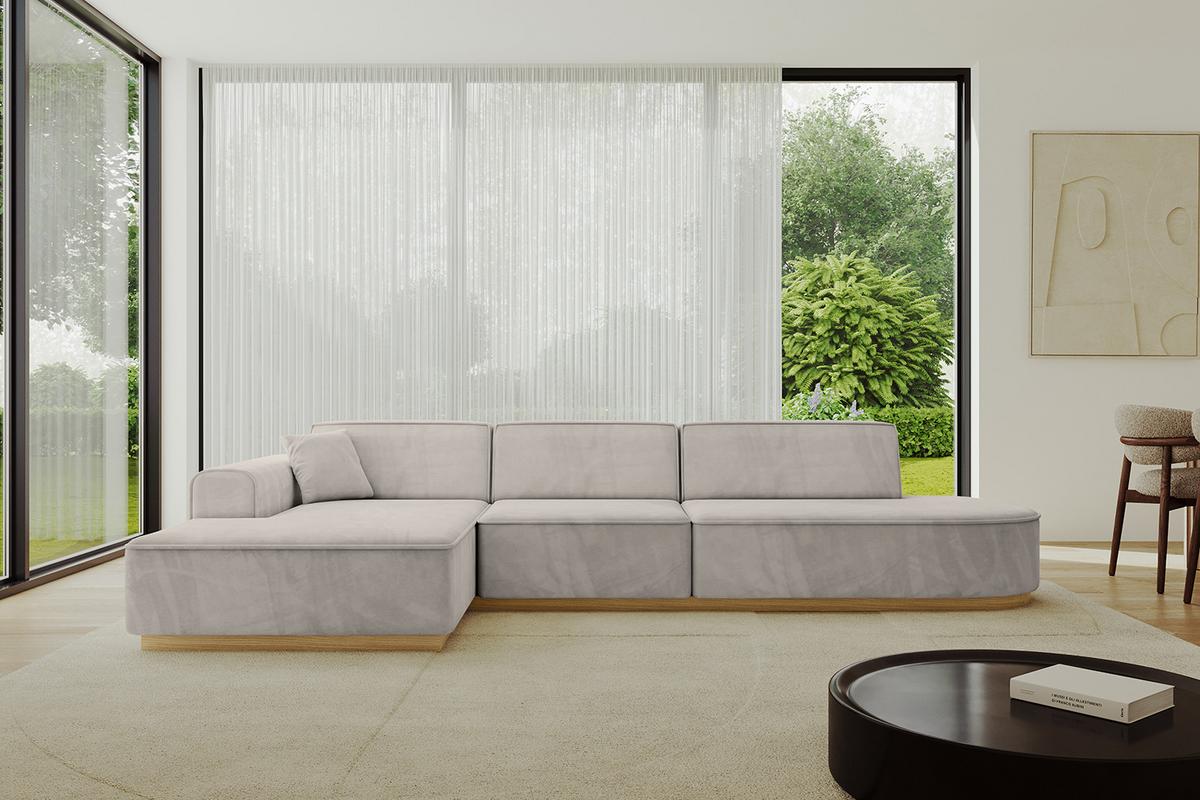 ECKSOFA Ottomane Links IREA-L2-v2 - 328x171x83 cm Hellbraun - Hellbraun, Holzwerkstoff/Textil (328/171cm) - ALTDECOR