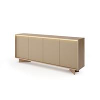 KOMMODE RIGATO 203,9/84,4/40cm mit Schubladen 4 Türen Beige - Beige, Holzwerkstoff (203.9/84.4/40cm) - MASSENO