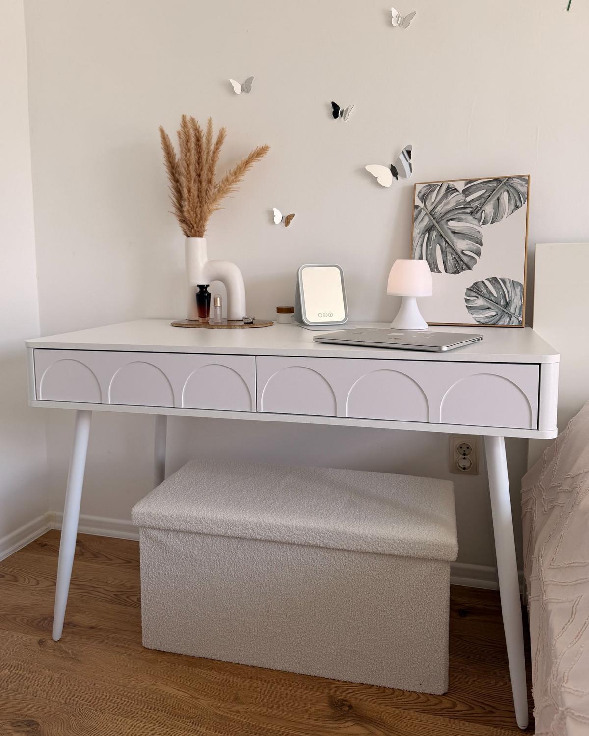 SCHREIBTISCH Weiß 120/60 cm Eslane - Weiß, Holzwerkstoff (60/120/78cm) - Beliani