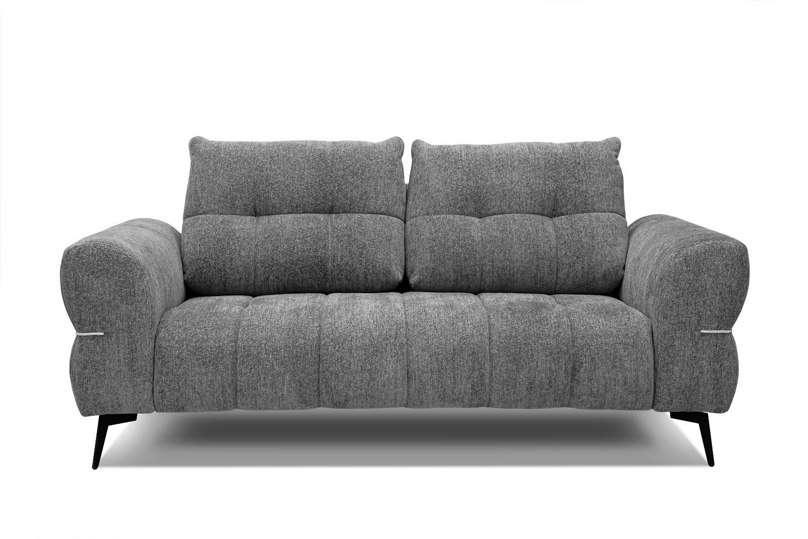 SOFA SALVINI 2,5-Sitzer, grau - Schwarz/Grau, Holzwerkstoff/Textil (176/88/99cm) - Wozimo