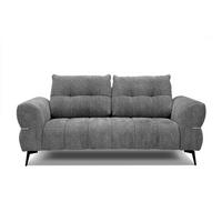 SOFA SALVINI 2,5-Sitzer, grau - Schwarz/Grau, Holzwerkstoff/Textil (176/88/99cm) - Wozimo