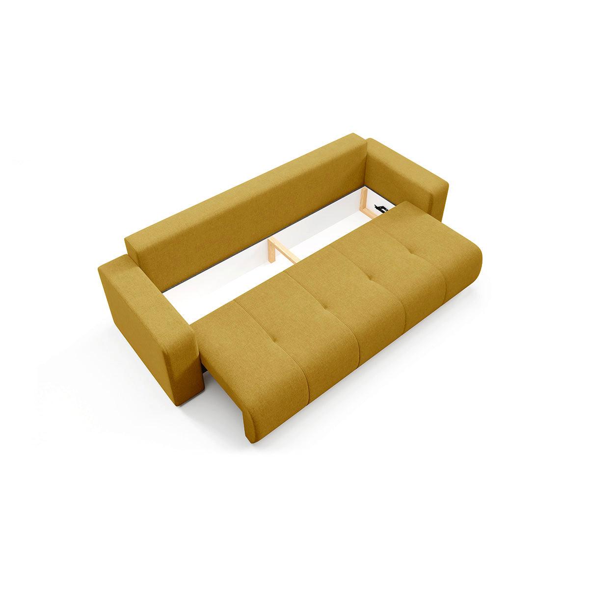 SOFA Giulia 3 Sitzplätze Senfgelb - Gelb, Holz (244/82/102cm) - Petits-meubles