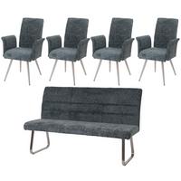 ESSZIMMER-SET Blau 5er-Set - Blau, Textil (180/99/65cm) - MCW