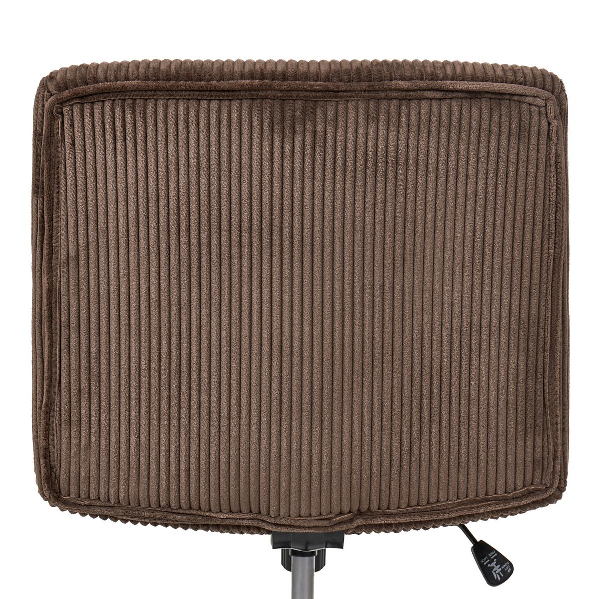 SCHREIBTISCHSTUHL Cord Dunkelbraun Geddes - Dunkelbraun, Textil (59/85/71cm) - Beliani