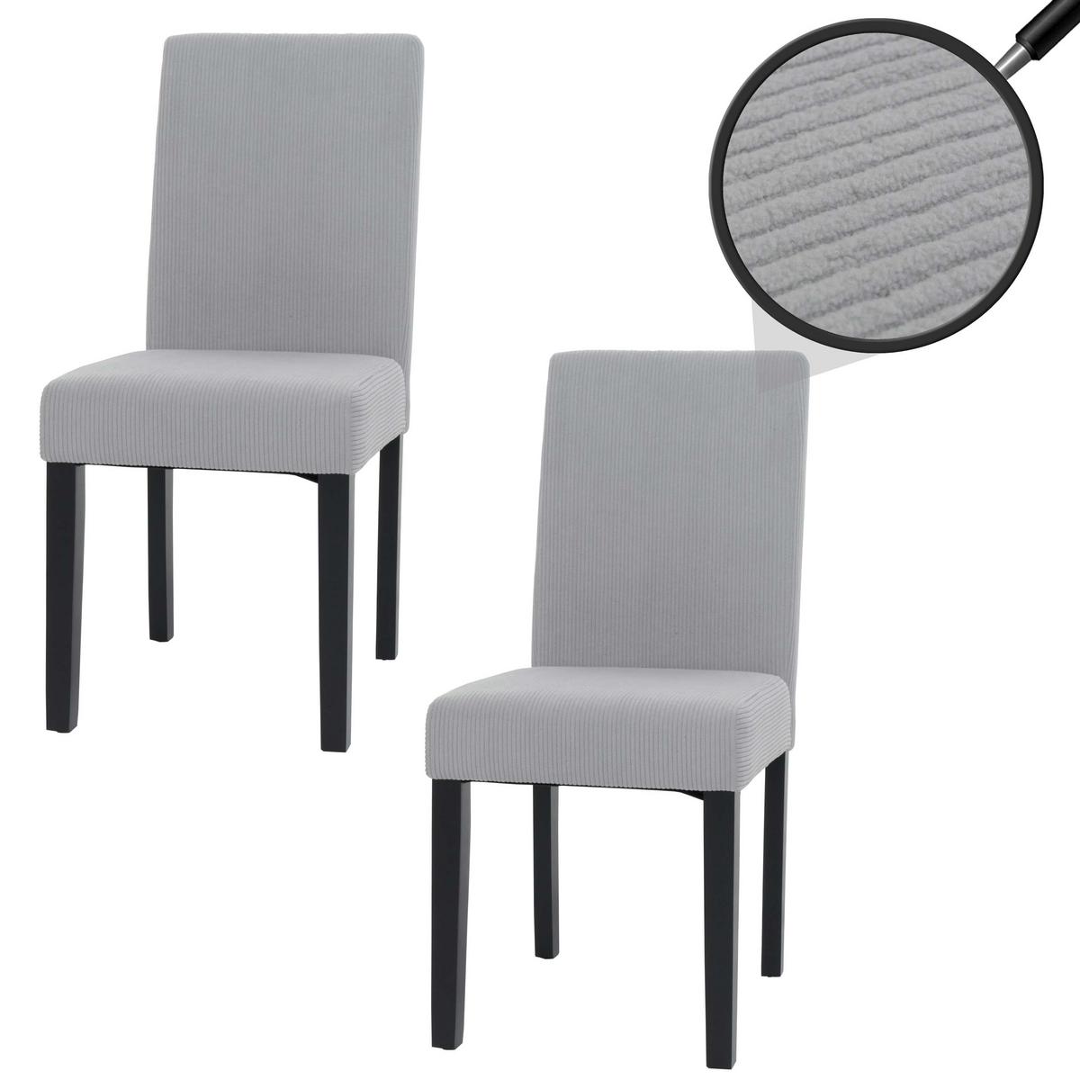 ESSZIMMERSTUHL Hellgrau 2er-Set - Hellgrau, Textil (42/90/50cm) - MCW