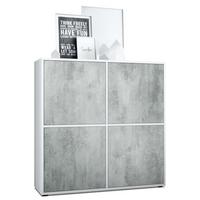 HIGHBOARD Cuba Türen in Beton Oxid Optik - Hellgrau, Holzwerkstoff (104/105.5/35.5cm) - Vladon